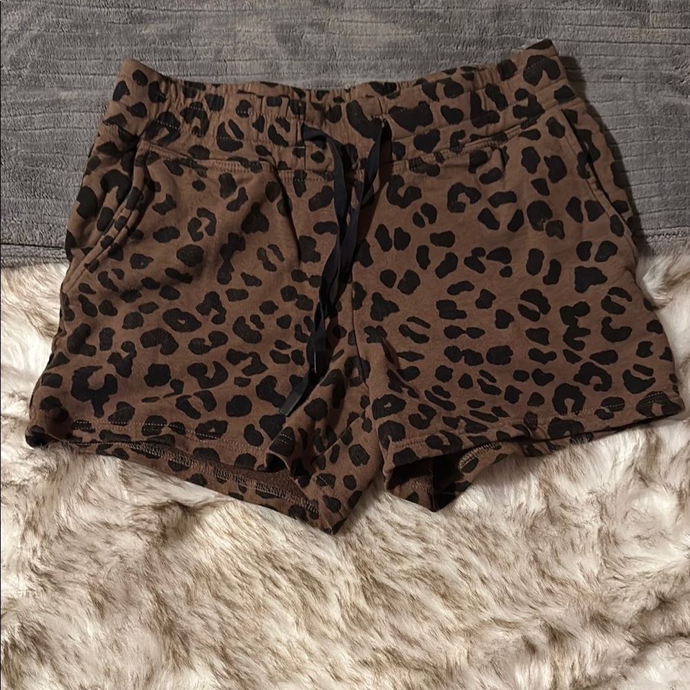 Stance Leopard print sweat shorts